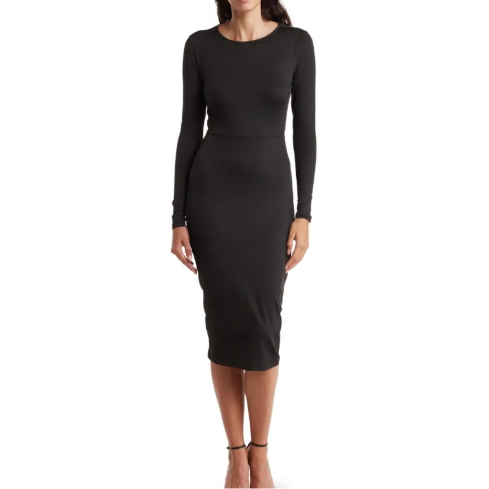 Area Stars Long Sleeve Jersey Dress Black Medium